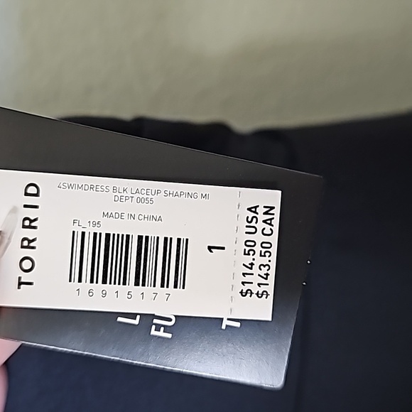 Torrid NWT size large black corset shape Bathing Suit swim dress - Picture 6 of 12